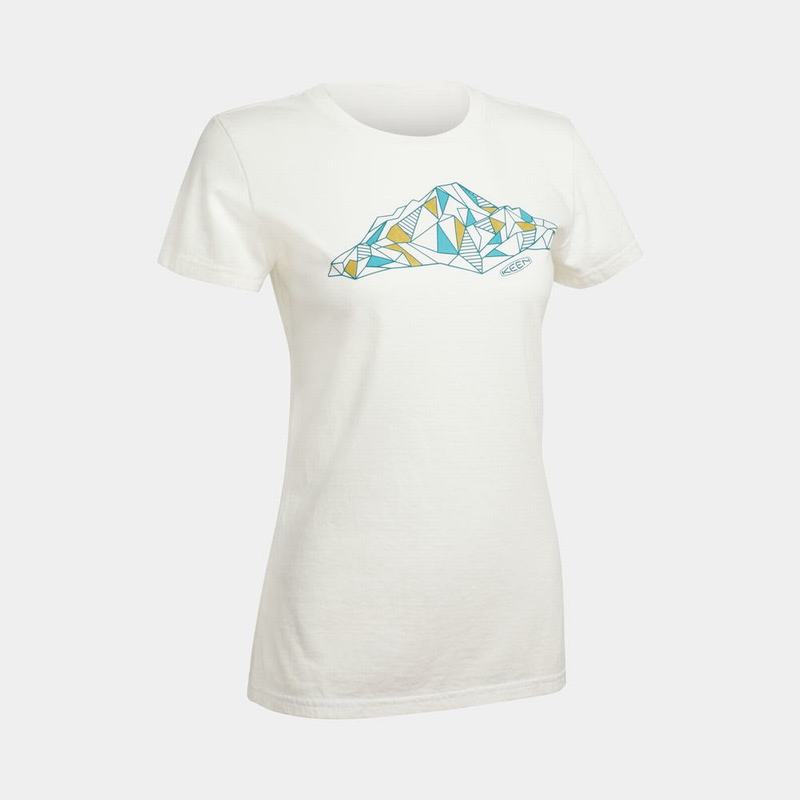 Keen Faceted Mountain Womens T-Shirts White Outlet (1087-BJCLF)